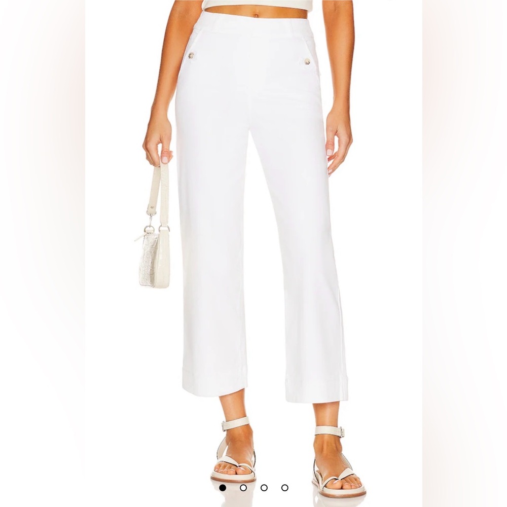 SPANX White Wide-Leg Cropped Ankle Pants